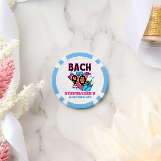 Bach zum 90er-Junggeselinnen-Abschied Pokerchips (Hochzeit)
