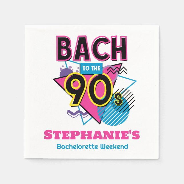 Bach zum 90er-Junggeselinnen-Abschied Serviette (Vorderseite)