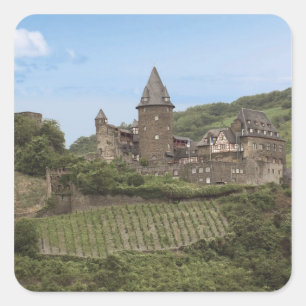 Bacharach, Deutschland, Stahleck Castle, Schloss Quadratischer Aufkleber
