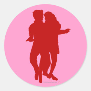 Bachata lateinische Tänzer-Silhouette-Gewohnheit Runder Aufkleber