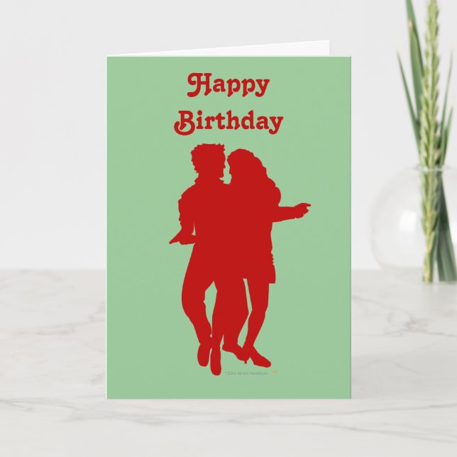 Bachata Latin Dancers Silhouette Custom Karte (Vorderseite)