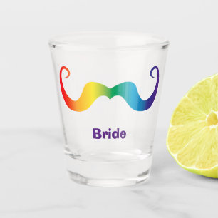 Bachelor/Bachelorette/Hochzeit Regenbogen-Schnurrb Schnapsglas