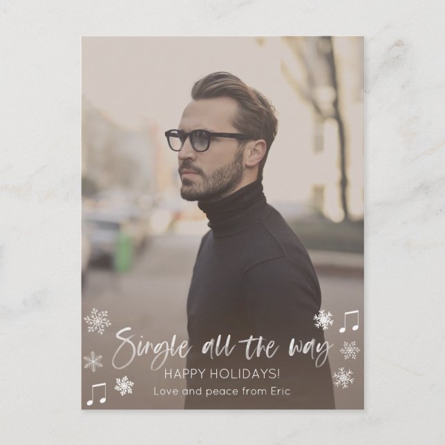 Bachelor Bachelorette Single Happy Holidays Card Postkarte (Vorderseite)