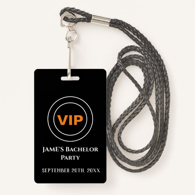 Bachelor Bachelorette Zugangspass VIP Ausweis (Vorderseite mit Schlüsselband)