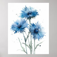 Bachelor Buttes Flower Art Imprimer Poster