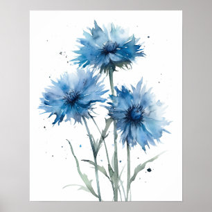 Bachelor Buttes Flower Art Imprimer Poster