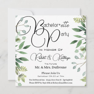 Bachelor+ette Party Foliage Einladung