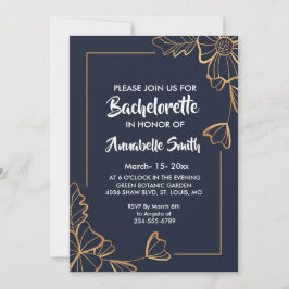 Bachelor für Navy und Golden Blues Einladung
