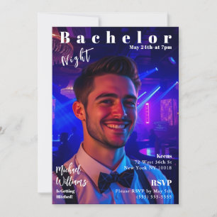 Bachelor Night Magazine Cover Einladung