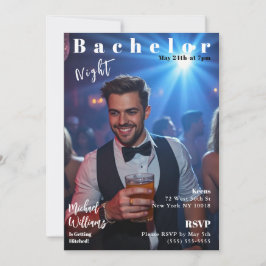 Bachelor Night Magazine Cover Einladung