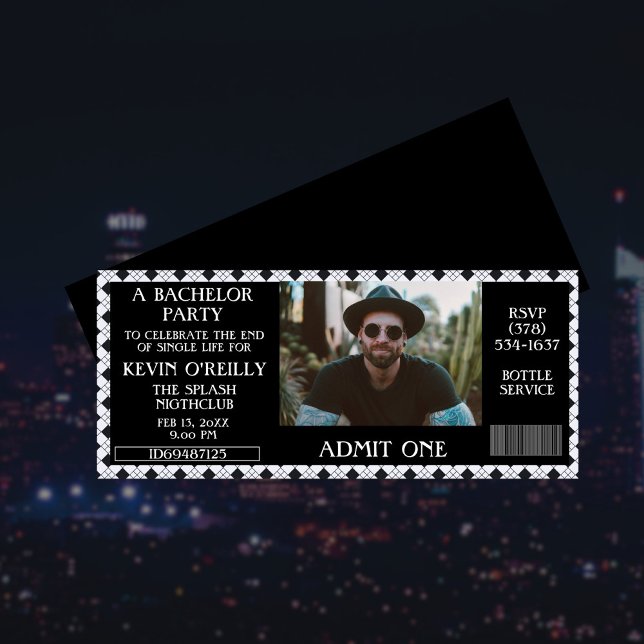 Bachelor oder Stag Party Foto Einladungskarte (Von Creator hochgeladen)