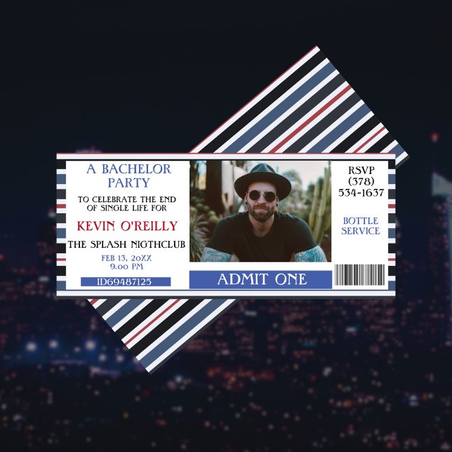 Bachelor oder Stag Party Foto Einladungskarte (Von Creator hochgeladen)
