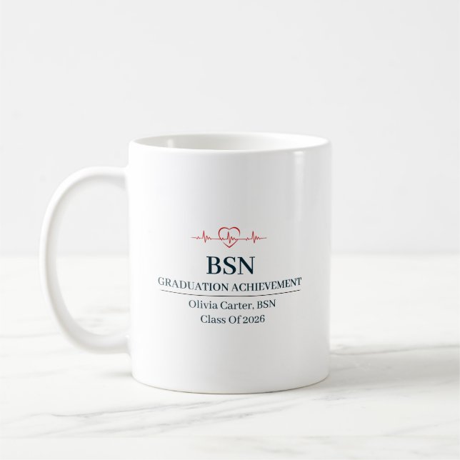 Bachelor of Science in Nursing Benutzerdefinierter Kaffeetasse (Links)