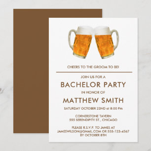Bachelor Party Beer Cheers Wedding Einladung