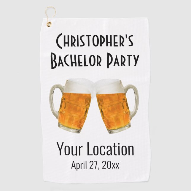 Bachelor Party Beer Cheers Wedding Golfhandtuch (Vorderseite)