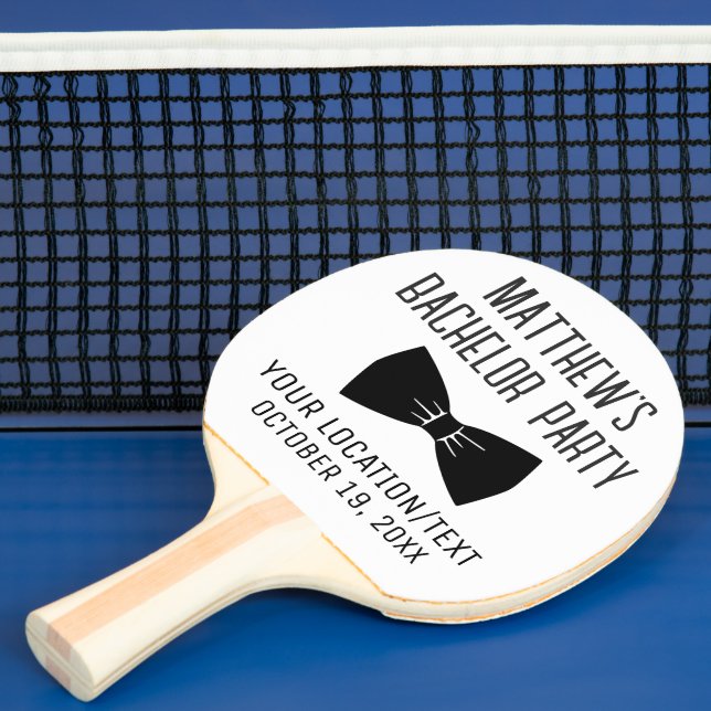 Bachelor Party Black Bow Krawatte Gastgeschenk Hoc Tischtennis Schläger (InSitu)