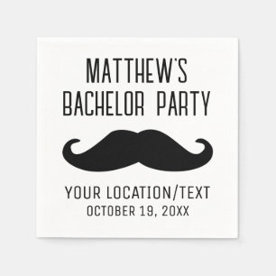 Bachelor Party Black Mustache Hochzeit Serviette