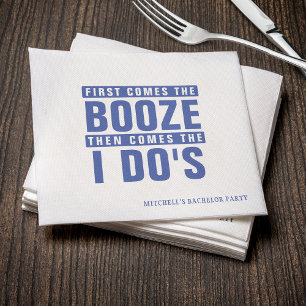 Bachelor Party Booze bevor ich blauer mache Serviette