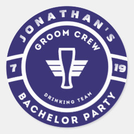 Bachelor Party-Branding für Navy Blue Ber Abzeiche Runder Aufkleber