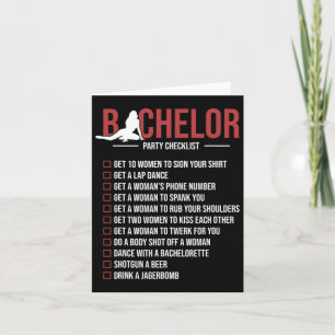 Bachelor Party Checklist Funny Groom Bachelor Teil Karte