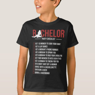 Bachelor Party Checklist Funny Groom Bachelor Teil T-Shirt