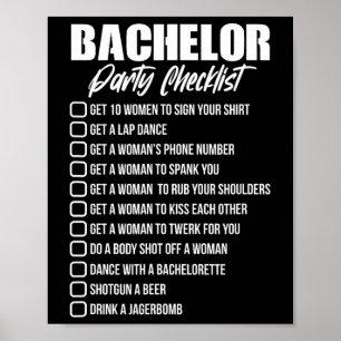 Bachelor Party Checklist Groom Trauzeugen Teil Poster