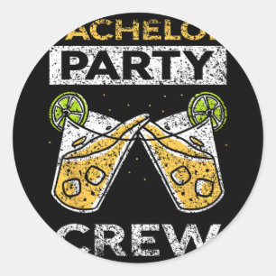 Bachelor Party Crew Bridge Groom Team Runder Aufkleber