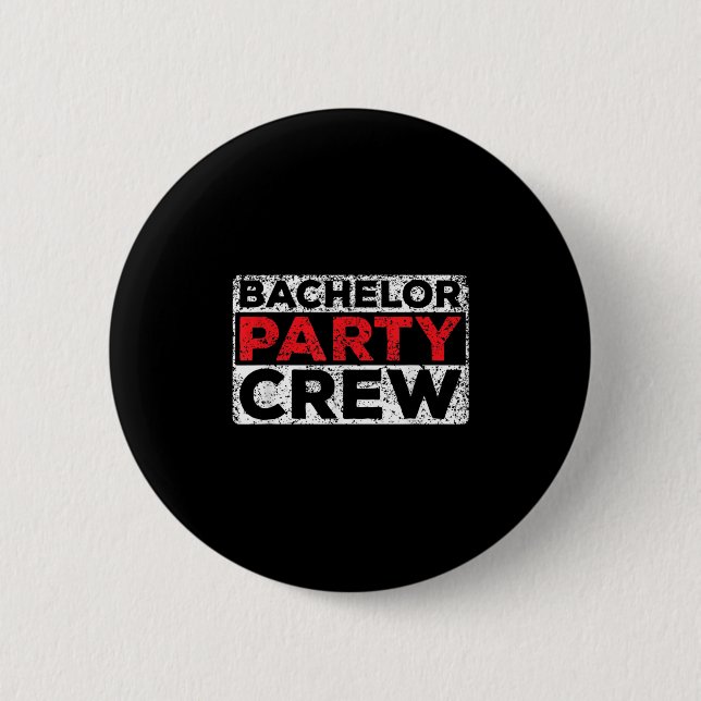 Bachelor Party Crew Briom Groom Team _2 Button (Vorderseite)