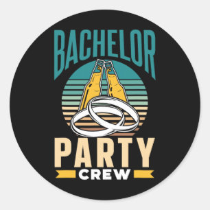 Bachelor Party Crew Groom Bridge Team Runder Aufkleber