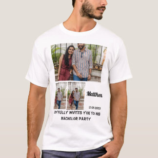 Bachelor Party custom 3 Foto Collage T - Shirt