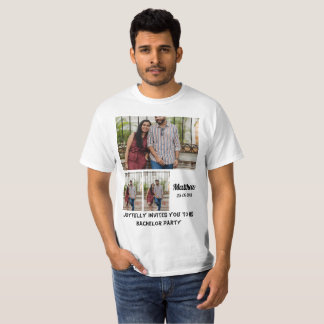 Bachelor Party custom 3 Foto Collage T-Shirt