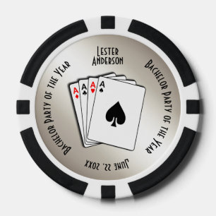 Bachelor Party Custom Memento Goldene Touch Pokerchips