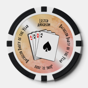 Bachelor Party Custom Memento Peach Touch Pokerchips