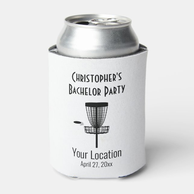 Bachelor Party Disk Golf Gastgeschenk Hochzeit Dosenkühler (Kanne Vorderseite)