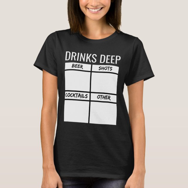 Bachelor Party Drinks Tiefe Drinks Tally Chart sei T-Shirt (Vorderseite)