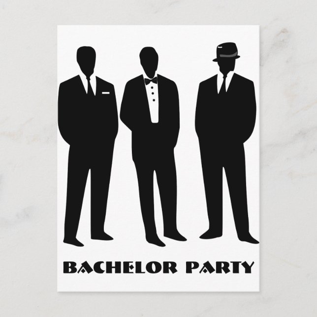 Bachelor-Party-Einladung, Bräutigam-Dusche Einladungspostkarte (Vorderseite)