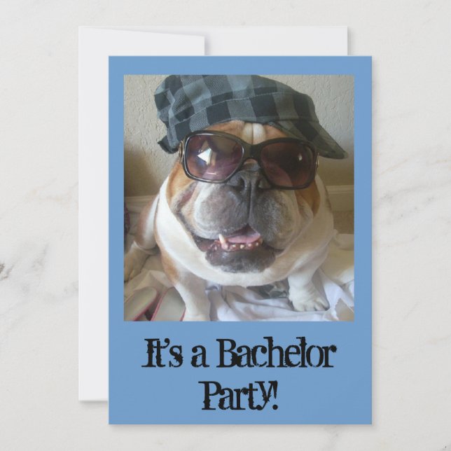 Bachelor Party Einladungen Funny English Bulldog (Vorderseite)