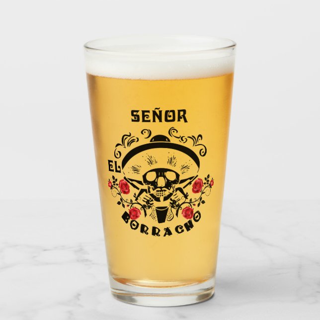 Bachelor Party El Borracho Beer Glas (Vorne (Gefüllt))