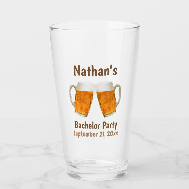 Bachelor Party Favor Beer Cheers Pint Glas (Vorderseite)