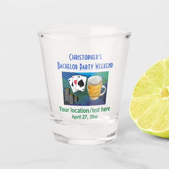 Bachelor Party favorisieren Beer Poker Gambling Schnapsglas (Vorderseite)