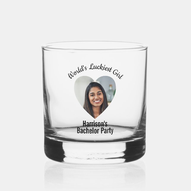 Bachelor Party Fun Personalisiert Bride Face Whiskyglas (Vorderseite)