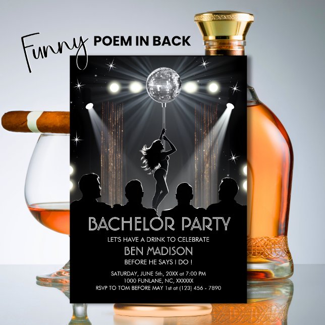 BACHELOR PARTY - Funny Stag Vegas Classy POEM Einladung (BACHELOR PARTY - Funny Vegas Night Classy Funny POEM Invitation)