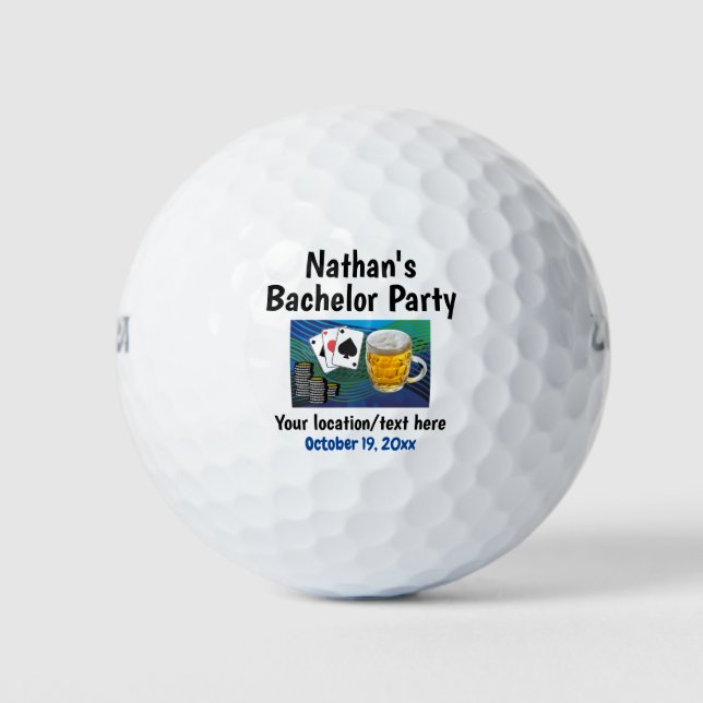 Bachelor Party Gastgeschenk Hochzeit Bier Poker Golfball (Vorderseite)