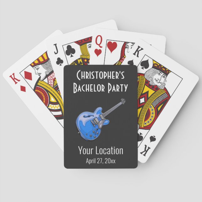 Bachelor Party Gastgeschenk Hochzeit Guitar Spielkarten (Rückseite)