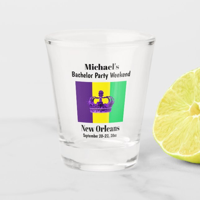 Bachelor Party Gefallen Typ in New Orleans Schnapsglas (Vorderseite)