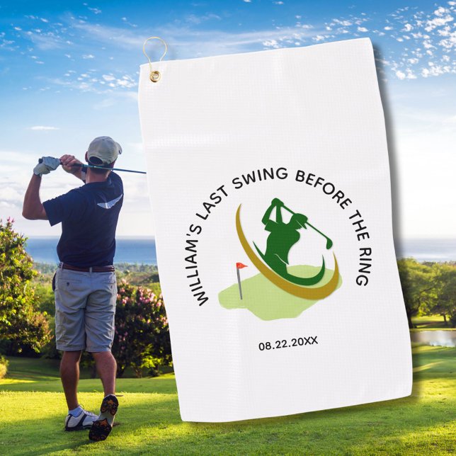 Bachelor Party Golfer Name Last Swing Golfhandtuch (Von Creator hochgeladen)