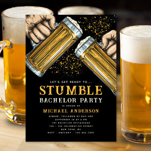 Bachelor Party Groom Boy's Night-Out Drinks Einladung