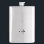 Bachelor Party Groom Flask Monogram Funny Gift Flachmann<br><div class="desc">Flachmann. Bachelor Party Trauzeugen. Name. Monogramm. "Der Klub des Jungen hält an"</div>