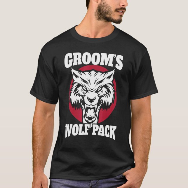 Bachelor Party Groom's Wolfpack Wedding Party Mens T-Shirt (Vorderseite)