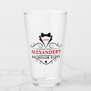 Bachelor-Party-Krawatte Rot oder Markierungsfarbe Glas